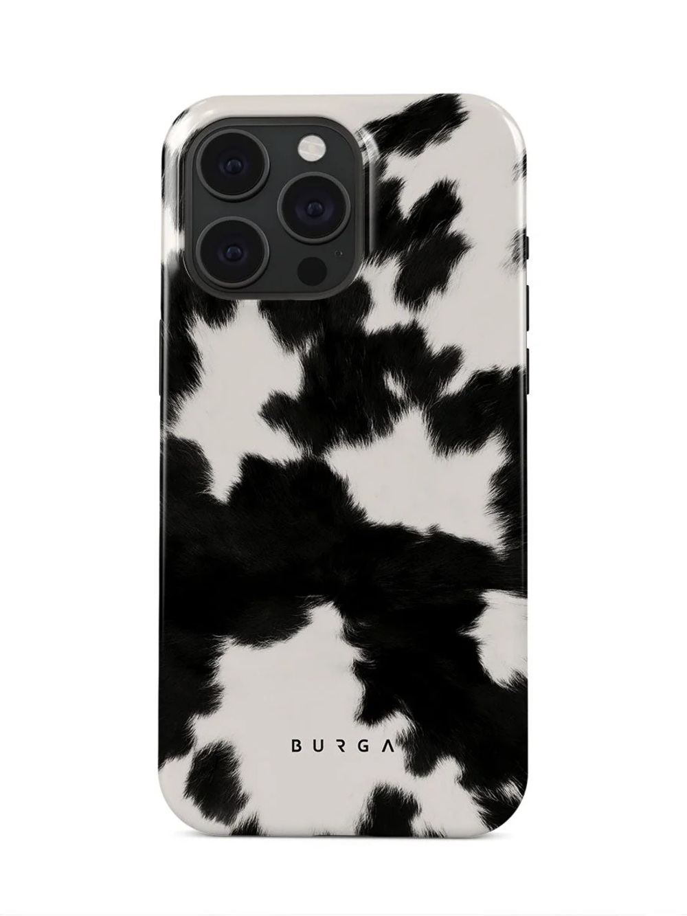 Black & White Cow Print iPhone 15 Pro Case